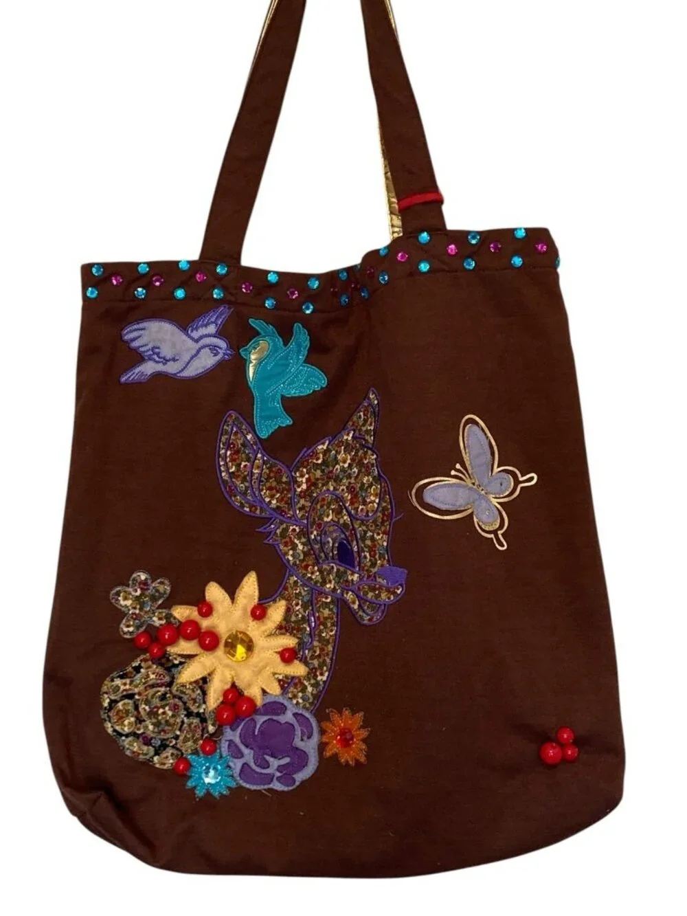 Vintage Loop NYC Disney Bambi Lightweight Tote bag bead beaded embellished